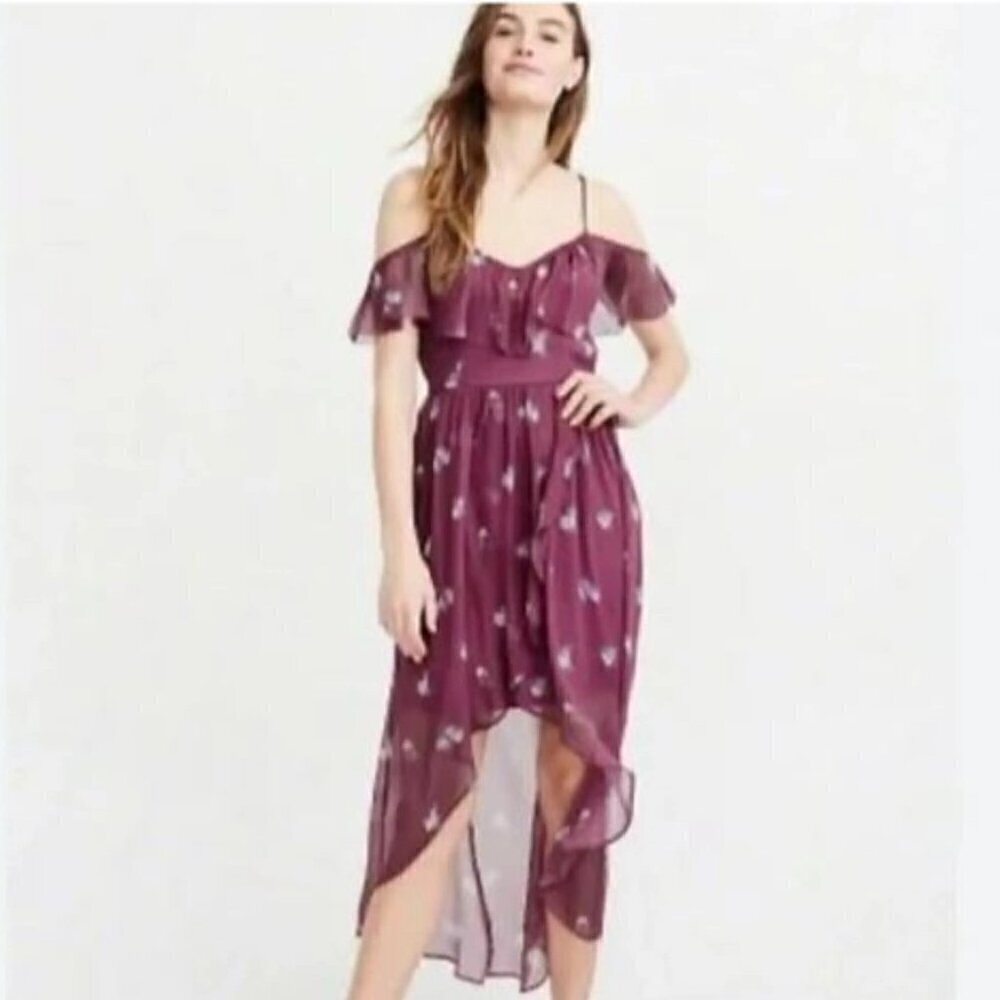Abercrombie and Fitch Purple Floral High Low Dress